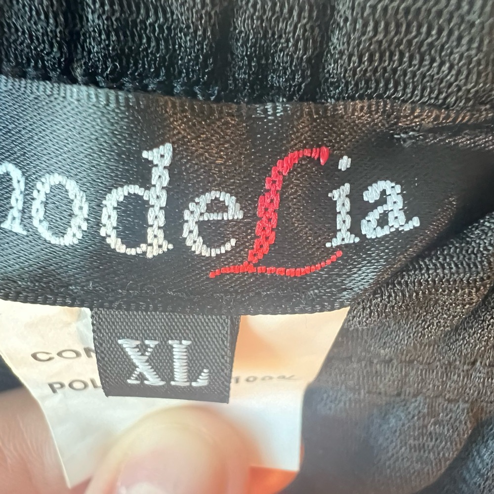 COCKTAIL BLACK SKIRT w/ SILVER EMBROIDERY | size XL - Picture 4 of 4